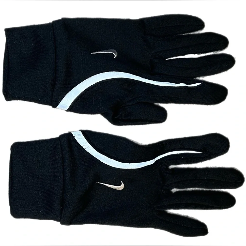 Nike Black Gloves with Silver Detailing